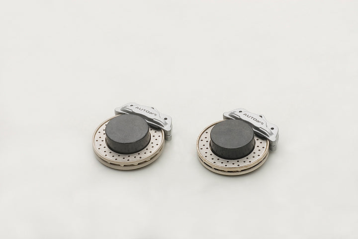40087 RACING BRAKE DISC MAGNET (SILVER CALIPER/BLACK AUTOart LOGO) 2 PCS / PACK