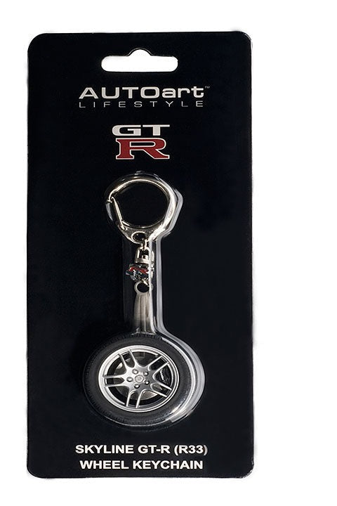 41563 NISSAN SKYLINE GT-R(R33) WHEEL KEYCHAIN (WITH GT-R EMBLEM HANGED)