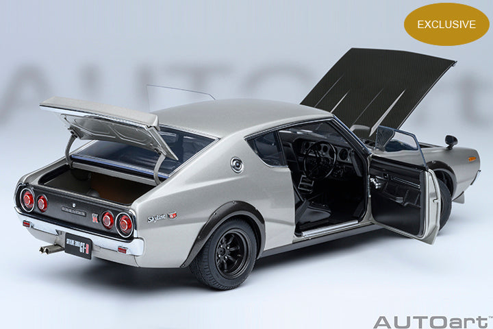 77477 *Exclusive* NISSAN SKYLINE 2000 GT-R (KPGC110) TUNED VERSION (SILVER/CARBON BONNET)