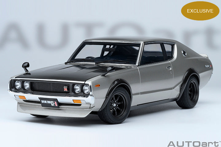 77477 *Exclusive* NISSAN SKYLINE 2000 GT-R (KPGC110) TUNED VERSION (SILVER/CARBON BONNET)