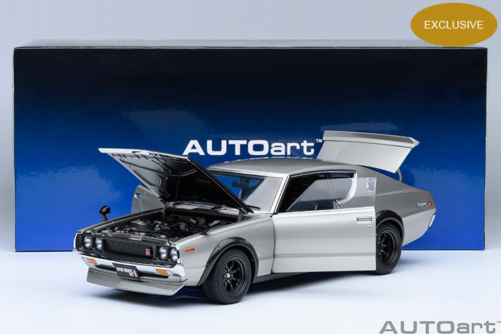 77477 *Exclusive* NISSAN SKYLINE 2000 GT-R (KPGC110) TUNED VERSION (SILVER/CARBON BONNET)