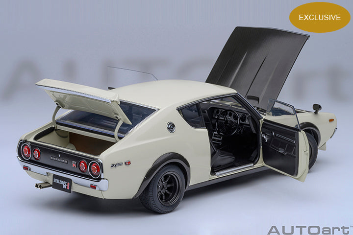 77478 *Exclusive* NISSAN SKYLINE 2000 GT-R (KPGC110) TUNED VERSION (WHITE/CARBON BONNET)