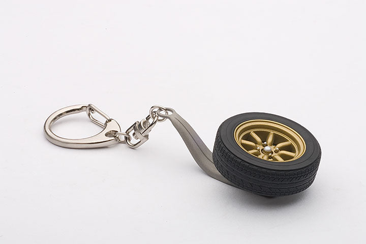 41568 8-SPOKES WHEEL KEYCHAIN (GOLD)