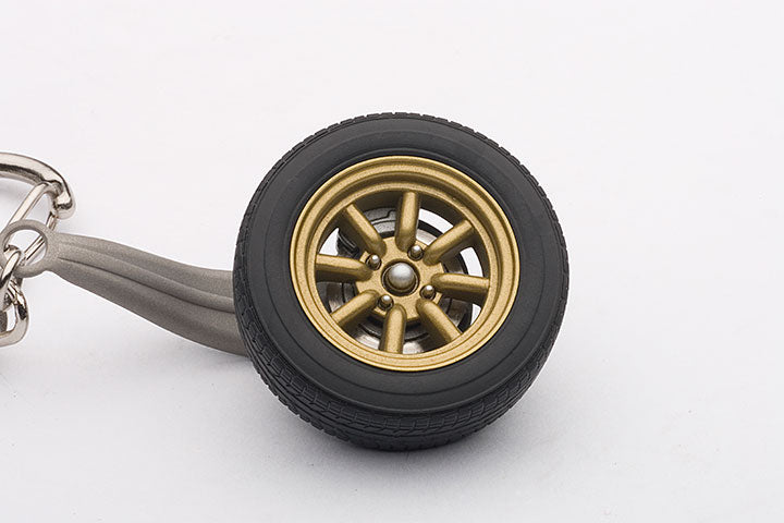 41568 8-SPOKES WHEEL KEYCHAIN (GOLD)