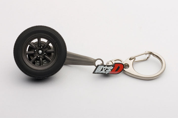41587 8-SPOKES WHEEL KEYCHAIN (BLACK) - AE86 NEW ANIMATION FILM INITIAL D LEGEND 1