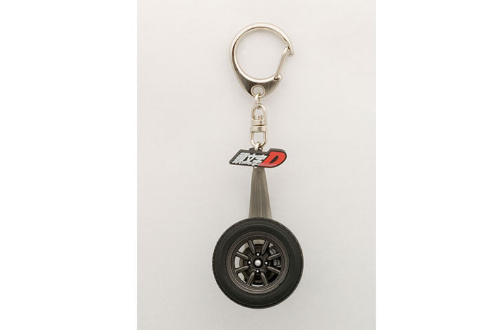 41587 8-SPOKES WHEEL KEYCHAIN (BLACK) - AE86 NEW ANIMATION FILM INITIAL D LEGEND 1