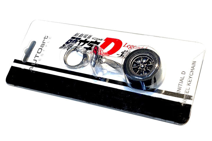 41587 8-SPOKES WHEEL KEYCHAIN (BLACK) - AE86 NEW ANIMATION FILM INITIAL D LEGEND 1