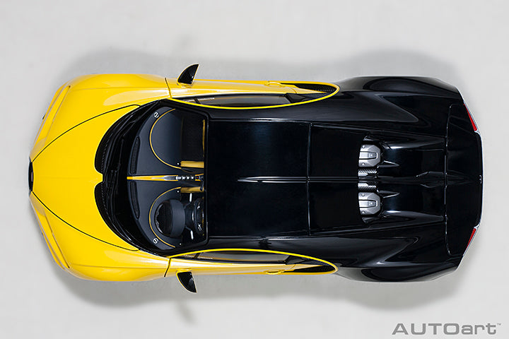 70994 BUGATTI CHIRON 2017 (JAUNE MOLSHEIM YELLOW/NOCTURNE BLACK)