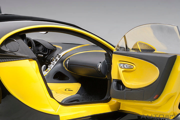 70994 BUGATTI CHIRON 2017 (JAUNE MOLSHEIM YELLOW/NOCTURNE BLACK)