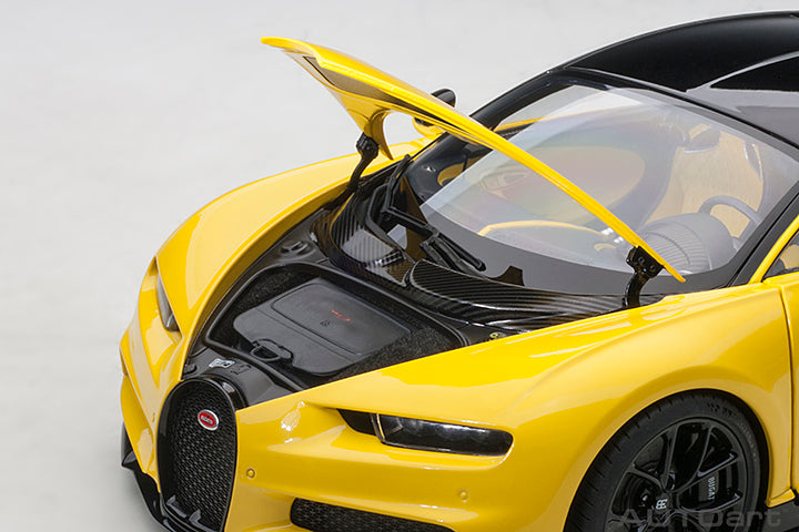70994 BUGATTI CHIRON 2017 (JAUNE MOLSHEIM YELLOW/NOCTURNE BLACK)