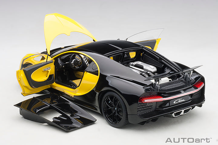 70994 BUGATTI CHIRON 2017 (JAUNE MOLSHEIM YELLOW/NOCTURNE BLACK)
