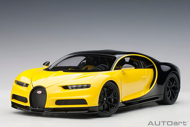 70994 BUGATTI CHIRON 2017 (JAUNE MOLSHEIM YELLOW/NOCTURNE BLACK)