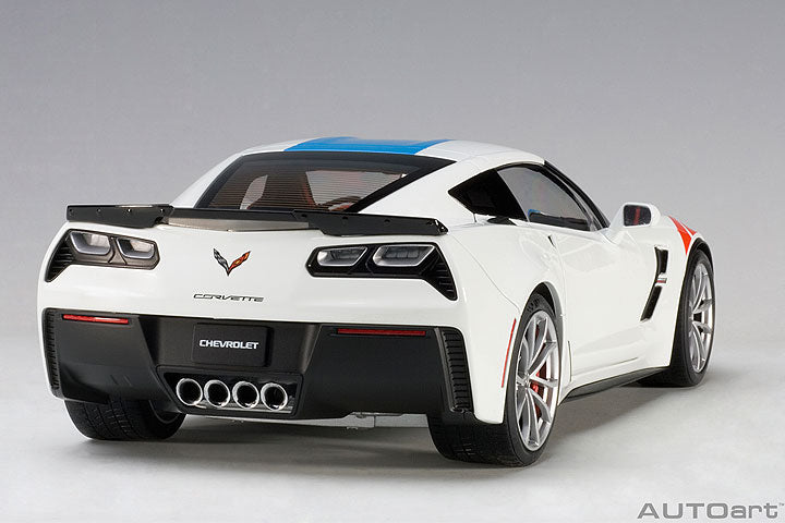 71271 CHEVROLET CORVETTE GRAND SPORT (ARCTIC WHITE/BLUE STRIPES/RED FENDER HASH MARKS)