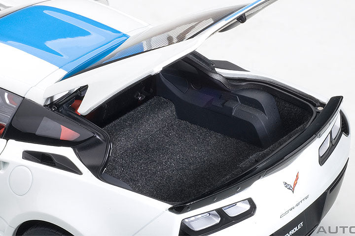 71271 CHEVROLET CORVETTE GRAND SPORT (ARCTIC WHITE/BLUE STRIPES/RED FENDER HASH MARKS)