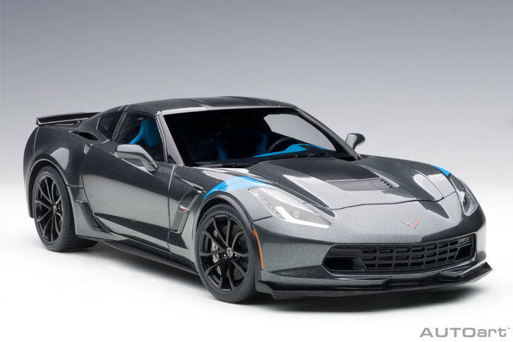 71272 CHEVROLET CORVETTE GRAND SPORT (WATKINS GLEN GREY METALLIC/BLACK STRIPES/BLUE FE