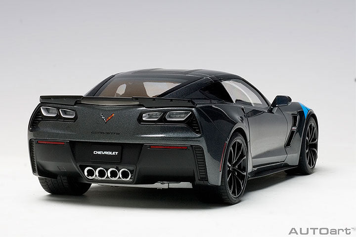 71272 CHEVROLET CORVETTE GRAND SPORT (WATKINS GLEN GREY METALLIC/BLACK STRIPES/BLUE FE