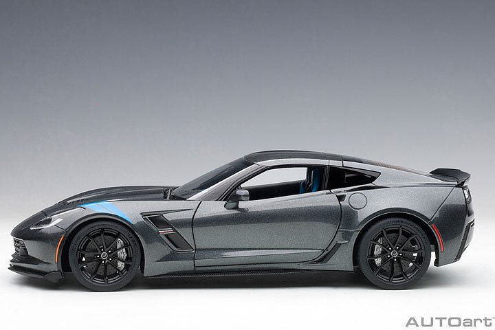 71272 CHEVROLET CORVETTE GRAND SPORT (WATKINS GLEN GREY METALLIC/BLACK STRIPES/BLUE FE