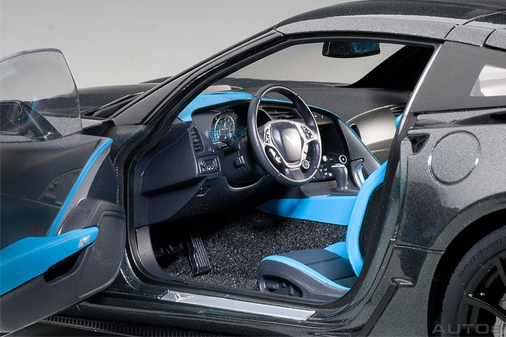 71272 CHEVROLET CORVETTE GRAND SPORT (WATKINS GLEN GREY METALLIC/BLACK STRIPES/BLUE FE