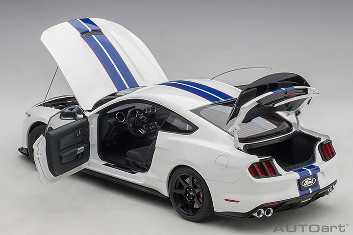 72931 FORD SHELBY GT-350R (OXFORD WHITE W/ LIGHTNING BLUE STRIPES)