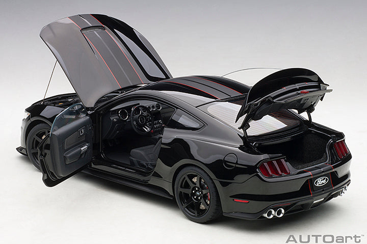 72934 FORD SHELBY MUSTANG GT350R (SHADOW BLACK W/ BLACK STRIPES)