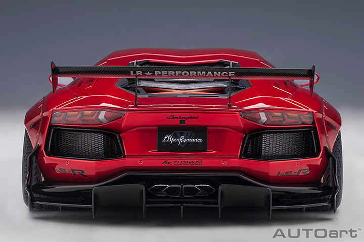 79182 LIBERTY WALK LB-WORKS LAMBORGHINI AVENTADOR LIMITED EDITION (HYPER RED/GOLD ACCENTS)