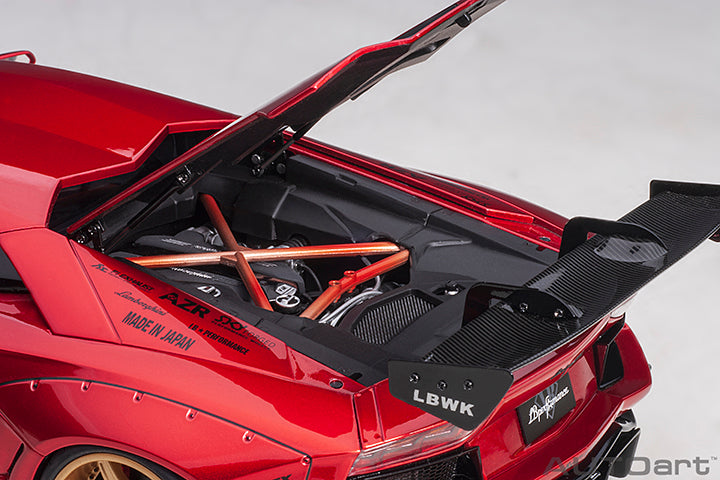 79182 LIBERTY WALK LB-WORKS LAMBORGHINI AVENTADOR LIMITED EDITION (HYPER RED/GOLD ACCENTS)