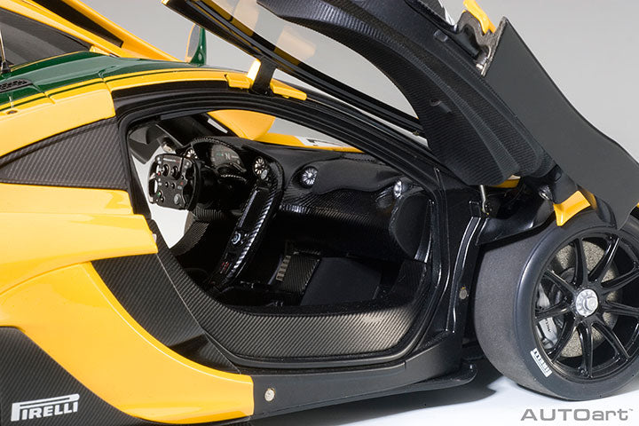 81544 McLAREN P1 GTR GENEVA MOTOR SHOW 2015 (YELLOW/GREEN STRIPES #51)