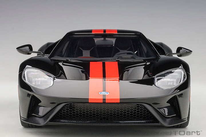 72945  FORD GT 2017 (SHADOW BLACK/ORANGE STRIPES)