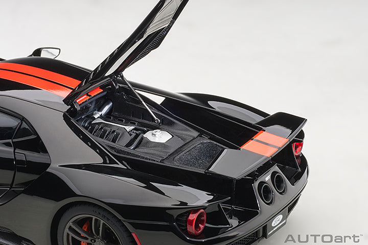 72945  FORD GT 2017 (SHADOW BLACK/ORANGE STRIPES)