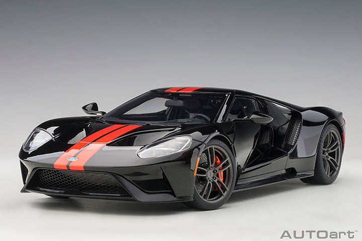 72945  FORD GT 2017 (SHADOW BLACK/ORANGE STRIPES)