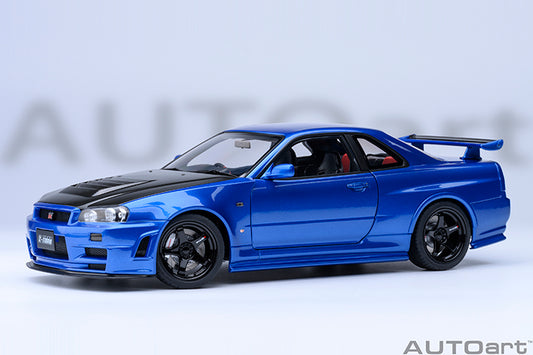 77460 NISMO R34 GT-R Z-tune (BAYSIDE BLUE W/ CARBON BONNET)