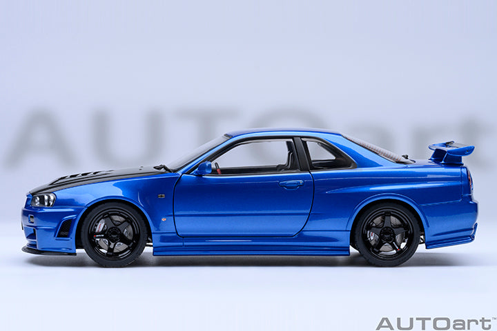 77460 NISMO R34 GT-R Z-tune (BAYSIDE BLUE W/ CARBON BONNET)