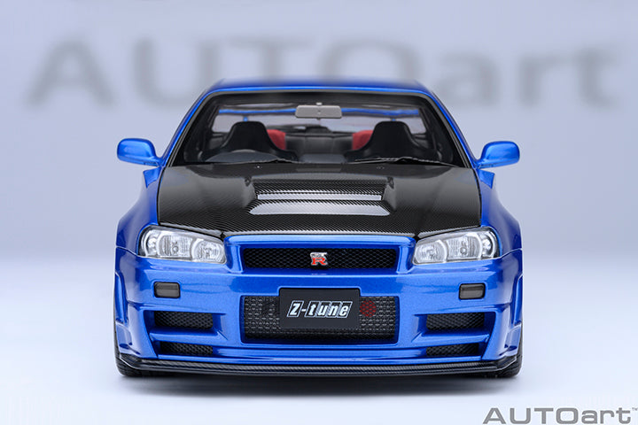 77460 NISMO R34 GT-R Z-tune (BAYSIDE BLUE W/ CARBON BONNET)