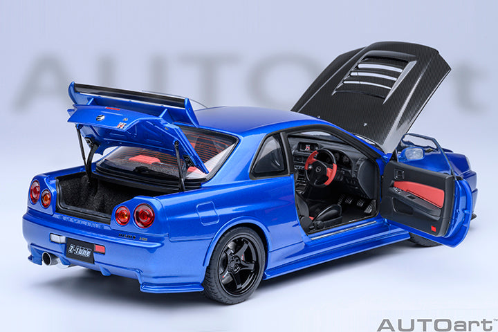 77460 NISMO R34 GT-R Z-tune (BAYSIDE BLUE W/ CARBON BONNET)