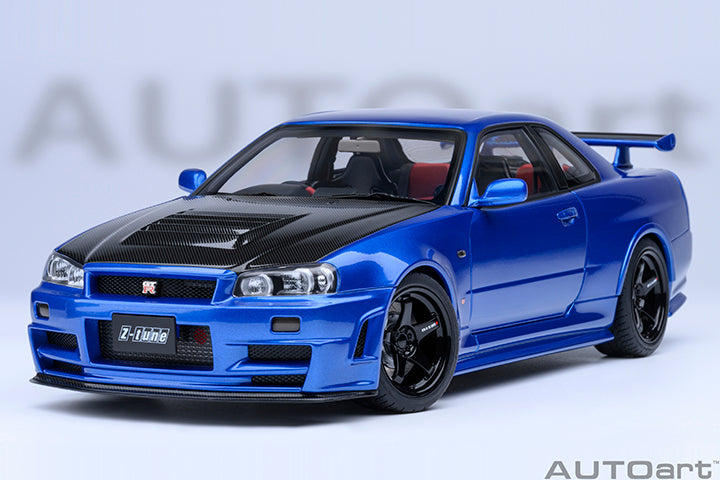 77460 NISMO R34 GT-R Z-tune (BAYSIDE BLUE W/ CARBON BONNET)