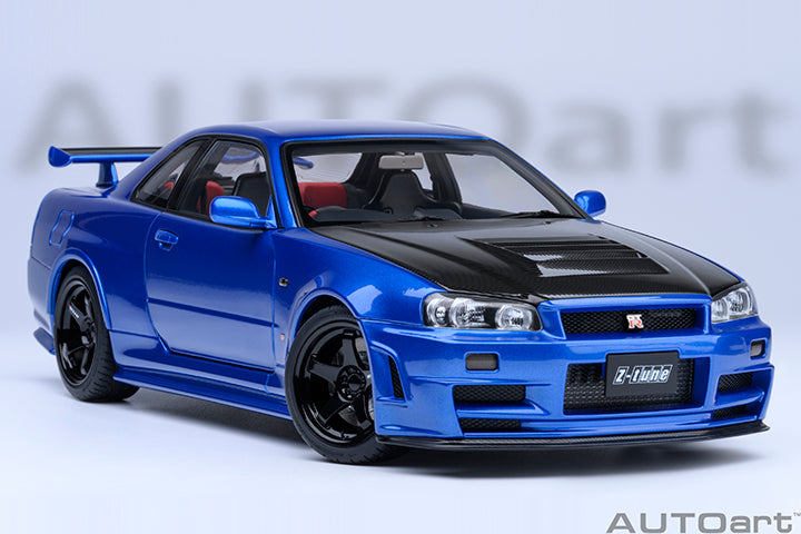 77460 NISMO R34 GT-R Z-tune (BAYSIDE BLUE W/ CARBON BONNET)