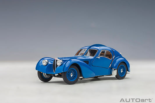 50947  1/43 BUGATTI 57SC ATLANTIC 1938 (BLUE/WITH METAL WIRE-SPOKE WHEELS)