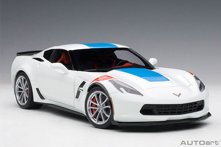 71271  CHEVROLET CORVETTE GRAND SPORT (ARCTIC WHITE/BLUE STRIPES/RED FENDER HASH MARKS)