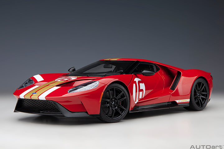 72927  FORD GT HERITAGE EDITION ALAN MANN (RED W/ GOLD STRIPES)