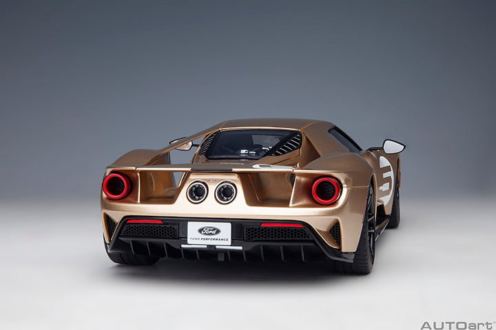 72928 FORD GT HERITAGE EDITION HOLMAN MOODY (GOLD W/ RED & WHITE)