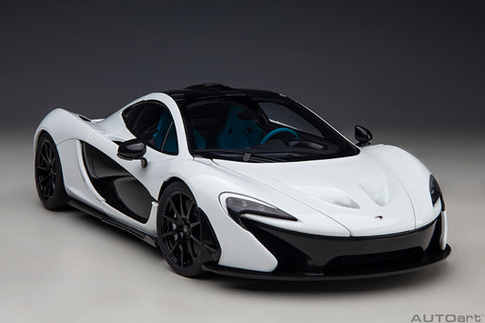 76066  McLAREN P1 (ALASKAN DIAMOND WHITE W/ BLUE/BLACK INTERIOR)