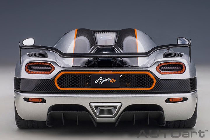 79024  KOENIGSEGG AGERA RS (MOON SILVER/CARBON BLACK/ORANGE ACCENTS)