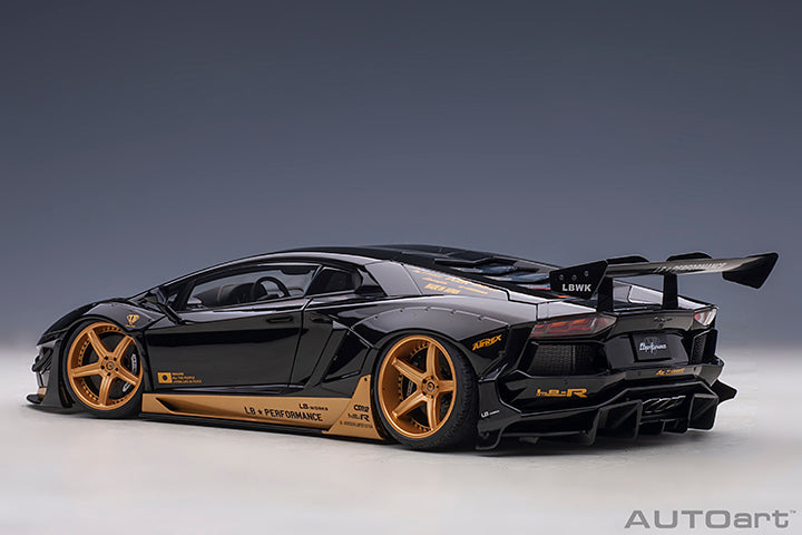 79184  LIBERTY WALK LB-WORKS LAMBORGHINI AVENTADOR LIMITED EDITION (GLOSS BLACK/GOLD ACCENTS)