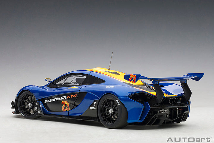 81542  McLAREN P1 GTR (METALLIC BLUE/YELLOW STRIPES)