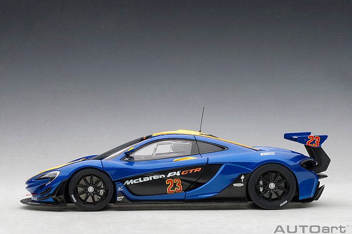 81542  McLAREN P1 GTR (METALLIC BLUE/YELLOW STRIPES)