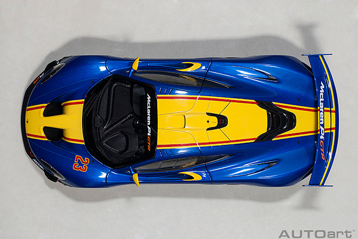 81542  McLAREN P1 GTR (METALLIC BLUE/YELLOW STRIPES)