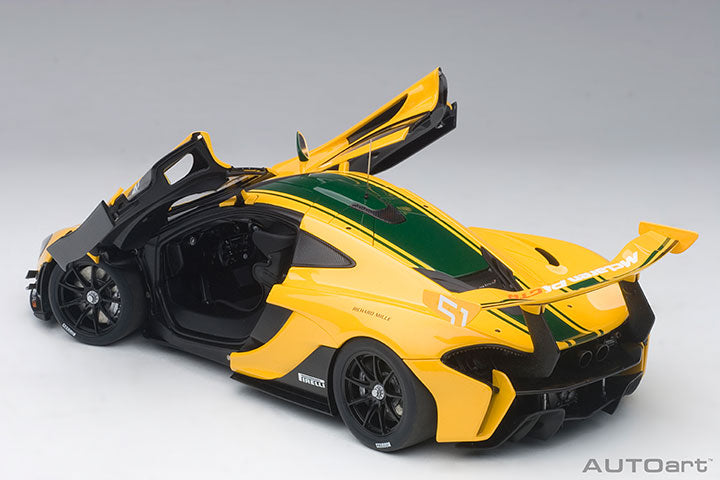 81544  McLAREN P1 GTR GENEVA MOTOR SHOW 2015 (YELLOW/GREEN STRIPES #51)